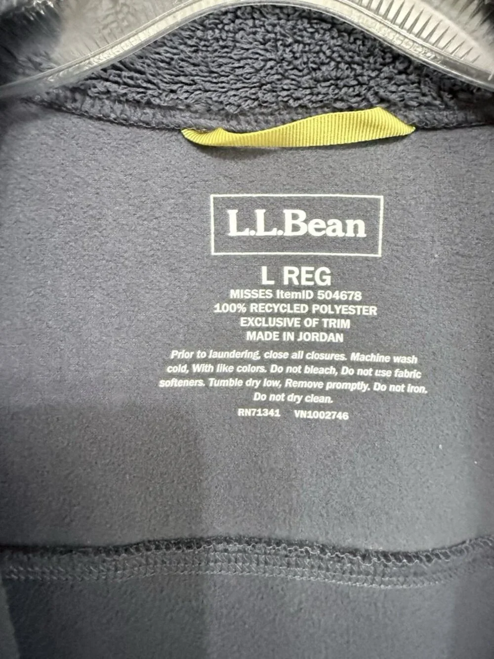 L.L. Bean Women's Full Zip Fleece Blue Sherpa Fleece Jacket Size Large Reg